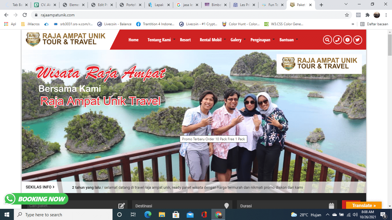 Jasa Pembuatan Website Penginapan/hotel/resort